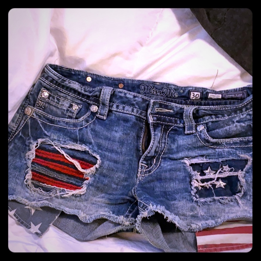 Miss Me patriotic cut off shorts